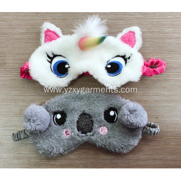 Grey bear blindfold with embroidery